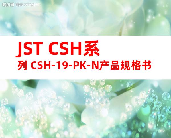 JST CSH系列 CSH-19-PK-N产品规格书